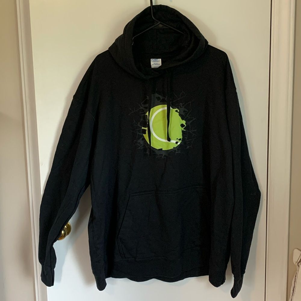 Black Tennis Pull Over Hoodie - XXL